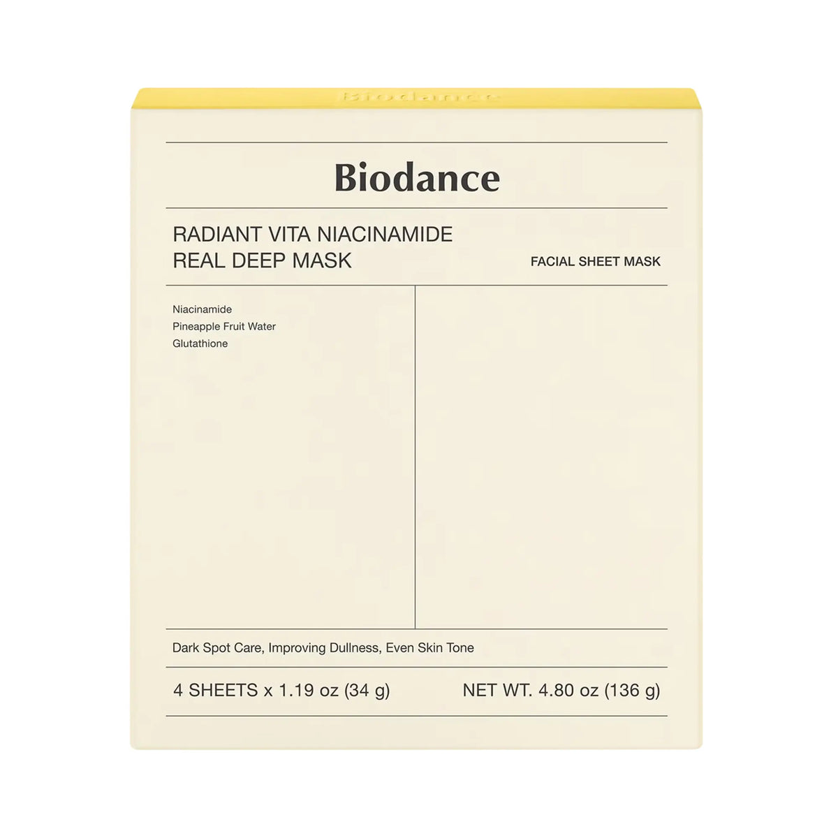 Biodance Radiant Vita Niacinamide Real Deep Mask (4pcs or 8pcs)
